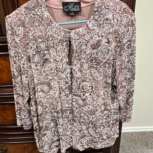 Alex evenings XL Size Stretch Sequin 3/4 Sleeve twin set